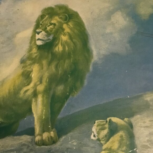 Very large, antique R. Atkinson Fox print (Elmer Lewis) "A Royal Pair" - Picture 8 of 16